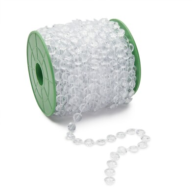 10mm Crystal Chandelier Beads Clear Garland String for Christmas Tree 100 Ft $10.99