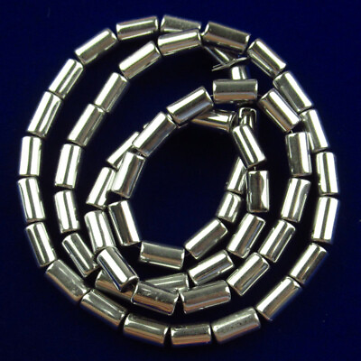 #ad 8x3mm Silver Hematite Column Pendant Loose Bead 15.5 inch Q09138 $9.95