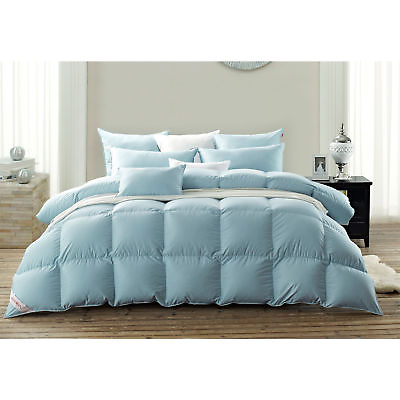 #ad #ad SNOWMAN Heavyweight Winter White Blue Goose Down Comforter 100%Cotton Shell $96.99