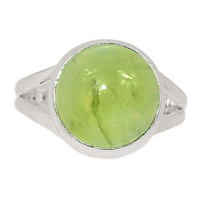#ad Natural Prehnite 925 Sterling Silver Ring Jewelry s.8 CR19626 $16.99