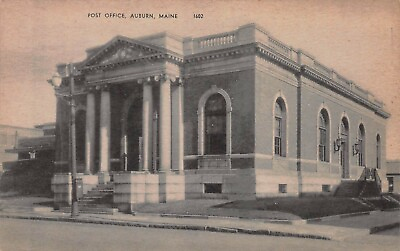 #ad Post Office Auburn Maine Early Postcard Unused $12.00