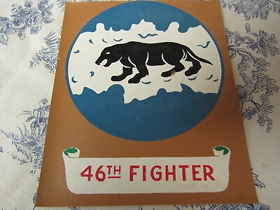 #ad Vtg. WWII KW era USAAF 46th Fighter Squadron Painted on Card Insignia $79.99