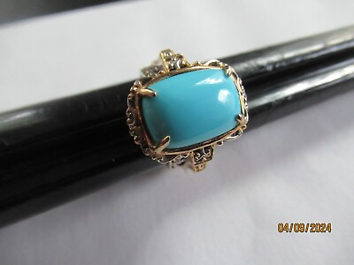 #ad MICHAEL VALITUTTI NH SLEEPING BEAUTY TURQUOISE TWO TONE STERLING RING SZ 6.5 $75.00