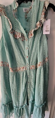 #ad Unique Vintage Dress Size 4X 22 24. NWT. Prairie Sweet Delight Dress. Mint Lace. $30.00
