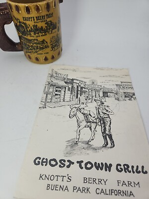 #ad 1961 Ghost Town Grill Restaurant Menu and Mug Knott#x27;s Berry Farm Buena CA $23.09