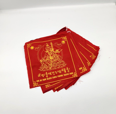 #ad Guru Padmasambhava Printed Tibetan Red Prayer Flags $7.00