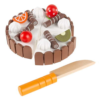 #ad Birthday Cake Kids Wooden Magnetic Toy Dessert Play Set $16.60