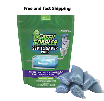 #ad Green Gobbler Septic Saver Septic Treatment Pacs 6 Month Supply 6 Pre Measur $12.57