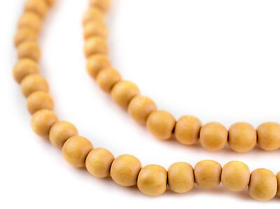#ad Yellow Round Natural Wood Beads 6mm 16 Inch Strand $1.99