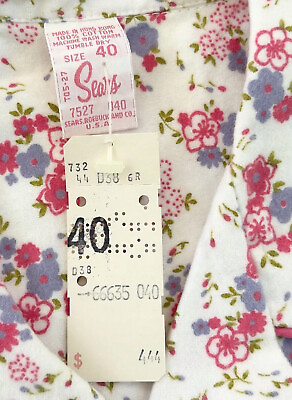 #ad Vintage NWT M Sears Pink Floral Pajama Set Soft Never Worn Time Capsule $24.64
