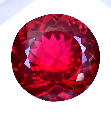 #ad 45.50 Ct Natural Blood Red Mozambique Ruby Round CERTIFIED Flawless Gemstone $36.74