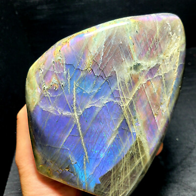 #ad 2540G Natural Purple Flash Rainbow Labradorite Polished Gemstone Healing YCF110 $809.91