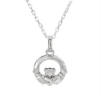 #ad Lovely Small Claddagh Necklace made in 925 Sterling Silver 18quot; $24.99