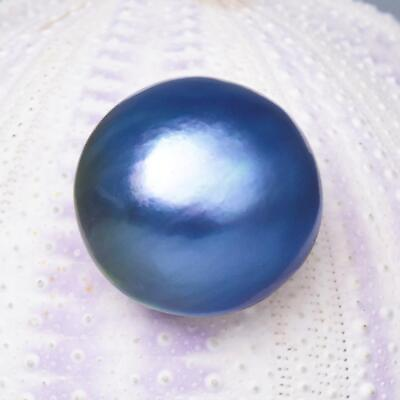 #ad Blue Mabe Pearl 21.82 mm Iridescent Rainbow Cultured in Sumbawa Indonesia 3.33 g $19.50