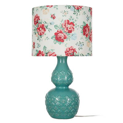 #ad Vintage Floral Table Lamp Green Finish Hot $33.34
