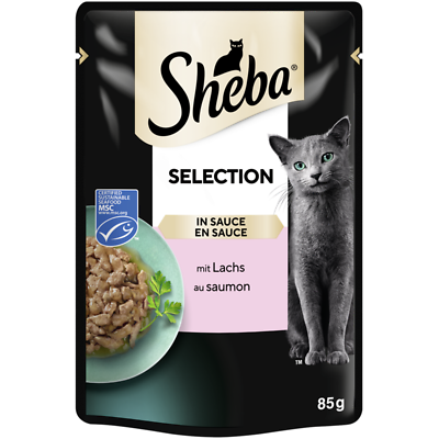 #ad SHEBA Sachets Delicate Stripes With Salmon IN Sauce 48 X 3oz 1713 € KG $75.78