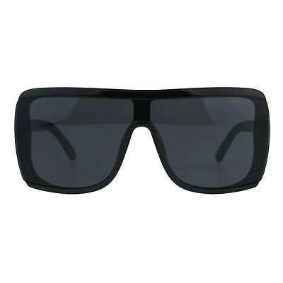 #ad Oversized Shield Sunglasses Unisex Fashion Square Flat Top Shades UV 400 Black $10.95
