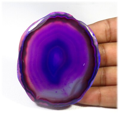 #ad Dyed Purple Slice Agate Gemstone Natural Slice Geode Cabs For Jewel 218Ct BS 802 $13.99