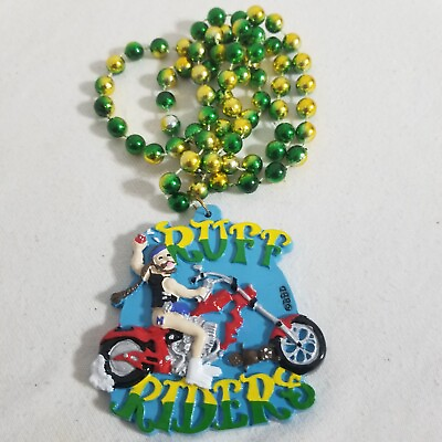 #ad Mardi Gras Bead Ruff Riders Biker 21quot; Specialty Necklace Nola Carnival Throw $12.77