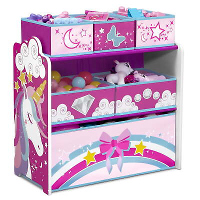 #ad Unicorn Design amp; Store 6 Bin Toy Storage Organizer Greenguard Gold Certified $28.78