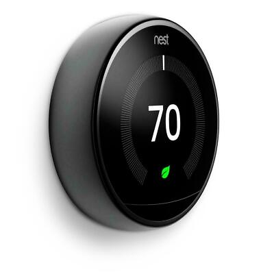 #ad Google Nest Thermostat Learning 3rd Gen Smart Thermostat Mirror Black T3018US $136.95