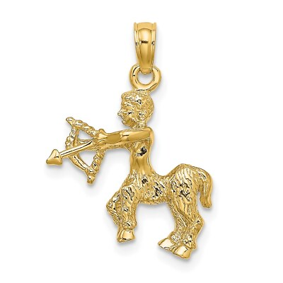 #ad 14k 3 D Sagittarius Zodiac Charm Bracelet Necklace $233.30