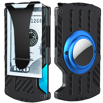 #ad Slim RFID Blocking Air Tag Holder Front Pocket Metal Wallet for MenCard Holder $19.99