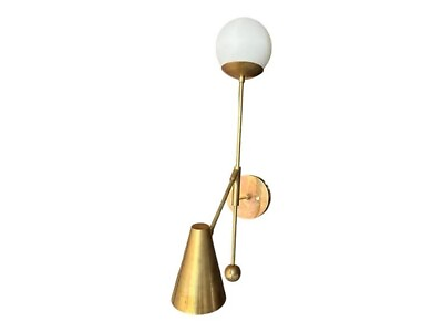 #ad 1950#x27;s Mid Century Antique Chandelier 8 Light Modern Brass Pendant Sputnik $269.10