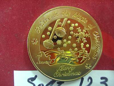 #ad Gold Plated Santa Claus Wishing New Souvenir Coin North Pole Merry Christmas $13.46