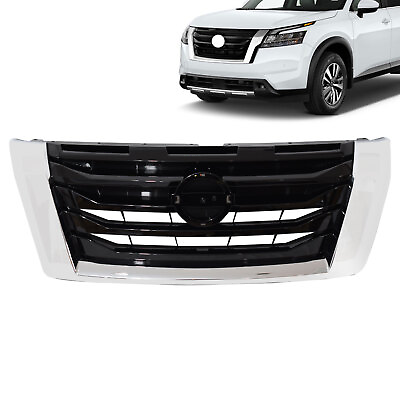 #ad Front Bumper Grille Black With Chrome Trim For Nissan Pathfinder 2022 2024 $285.99
