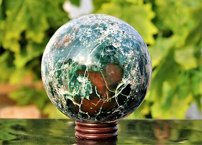 #ad Natural 170MM Ball Green Tree Agate Crystal Healing Energy Stone Sphere Globe $521.79