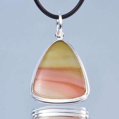 #ad Pendant Banded Agate Cabochon amp; Solid Sterling Silver 8.47 g $86.00