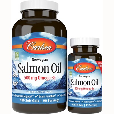 #ad Carlson Norwegian Salmon Oil 500 mg 180 50 free Sgels $40.61