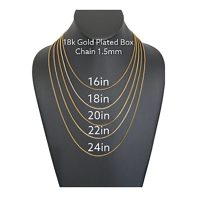 #ad Stainless Steel Gold Plated Box Chain 1.5mm Unisex Hip Hop Jewelry 16 24in $4.99