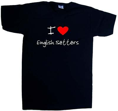 #ad I Love Heart English Setters V Neck T Shirt GBP 9.99