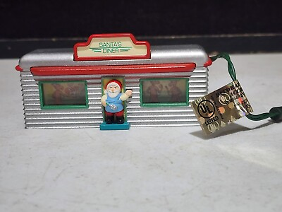 #ad 1995 Hallmark Keepsake Ornament SANTA#x27;S DINER Light Up Christmas NO BOX $10.68