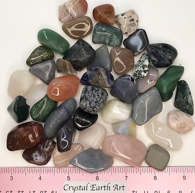#ad Gemstone Mix Natural African Polished Large 20 30mm or 7 8 1 1 4quot; 1 lb. $14.99