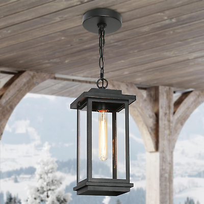 #ad #ad Outdoor Pendant Light Fixture Black Farmhouse Outdoor Pendant Lights for Porch $105.36
