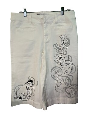#ad Disney Store White Long Ladies Shorts Sz 14 $45.00