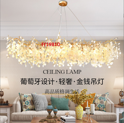 #ad Luxury Branch Adjustable Chandelier Modern Clear and White Crystal Long Light Pe $510.27