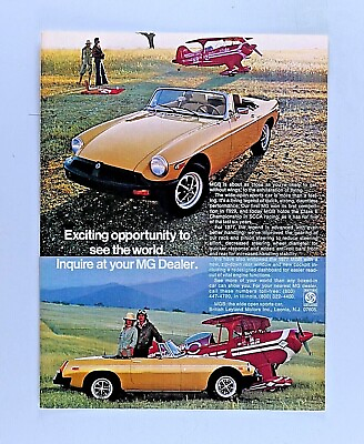 #ad 1977 MG Midget Vintage Yellow Airplane Original Print Ad 8.5 x 11quot; $5.95