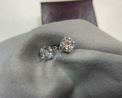 #ad Solitaire 2.00 Ct. Round Cut 4 Prong Natural Diamond Stud 14K White Gold Over $39.99