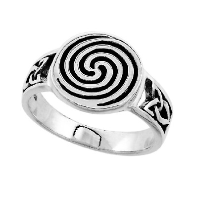 #ad Sterling Silver Celtic Spiral Design Ring $24.99