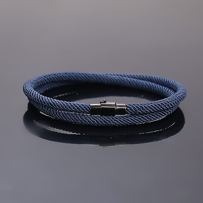 #ad Magnetic Closure Double Row Nylon Milan Cord Nylon Rope Wrap Bracelet 15 Inches $9.99