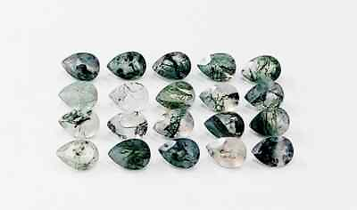 #ad WHOLESALE NATURAL MOSS AGATE FACETED PEAR SHAPE LOOSE GEMSTONE $8.99