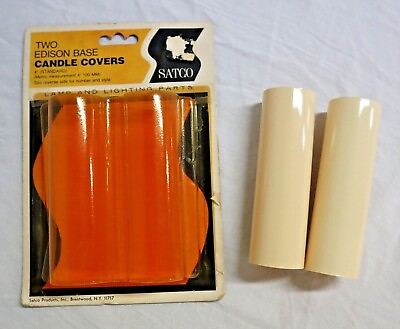 #ad SATCO Edison Base Candle Covers Chandelier Parts S70 371 Ivory Color Vtg NOS $9.75