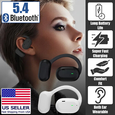 #ad Bluetooth Earbuds TWS 5.4 Wireless Open Ear Headphones Waterproof For All Phones $13.99