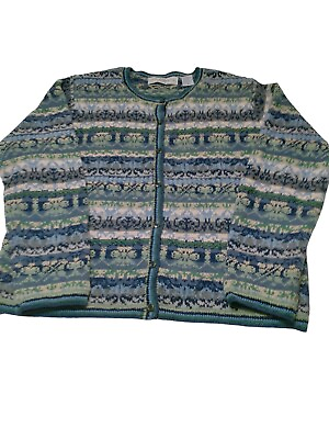 #ad Vintage Marisa Christina Cardigan Sweater Women#x27;s Size Medium Button Up $24.95