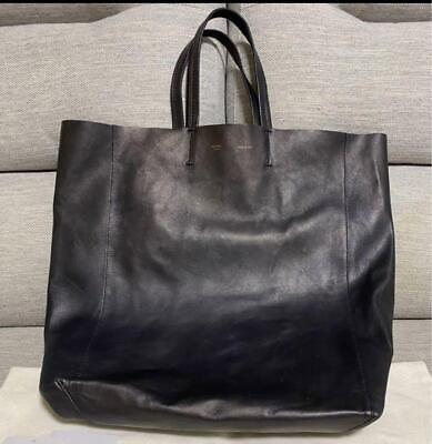 #ad CELINE Horizontal Cabas Handbag ToteBag A4 storage Leather Authentic Black JPN $483.50
