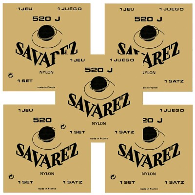 #ad Savarez Guitar Strings 5 Pack High Tension Nylon 520J Yellow Card $86.23